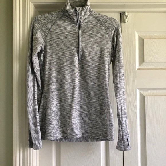 Athleta‎ Gray Athletic Quarter Zip Sweatshirt Long Sleeve Jacket XS - Picture 3 of 8